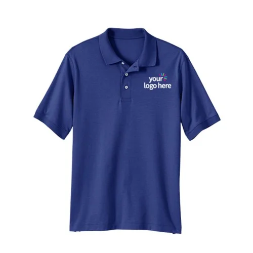 Short Sleeve Cotton Polo T-Shirt Blue